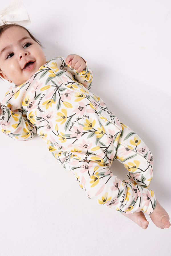 Consider the Lilies Footless Onesie Cotton