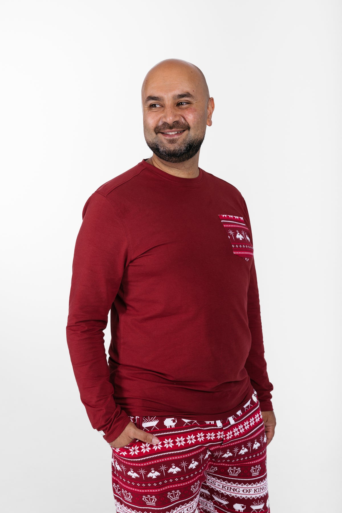 King of Kings Ruby Red Mens PJ Set Cotton