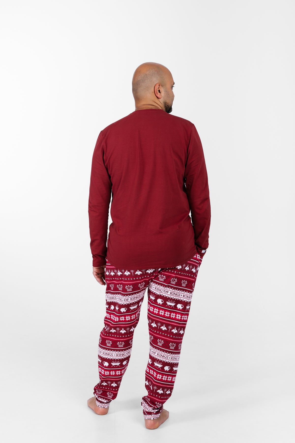 King of Kings Ruby Red Mens PJ Set Cotton