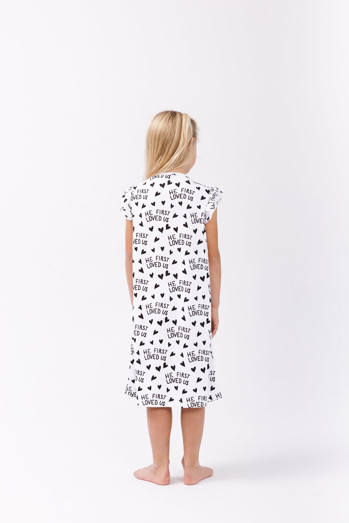 He First Loved Us PJ Girls Nightgown Polyester