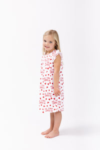 He First Loved Us Red PJ Girls Nightgown Polyester
