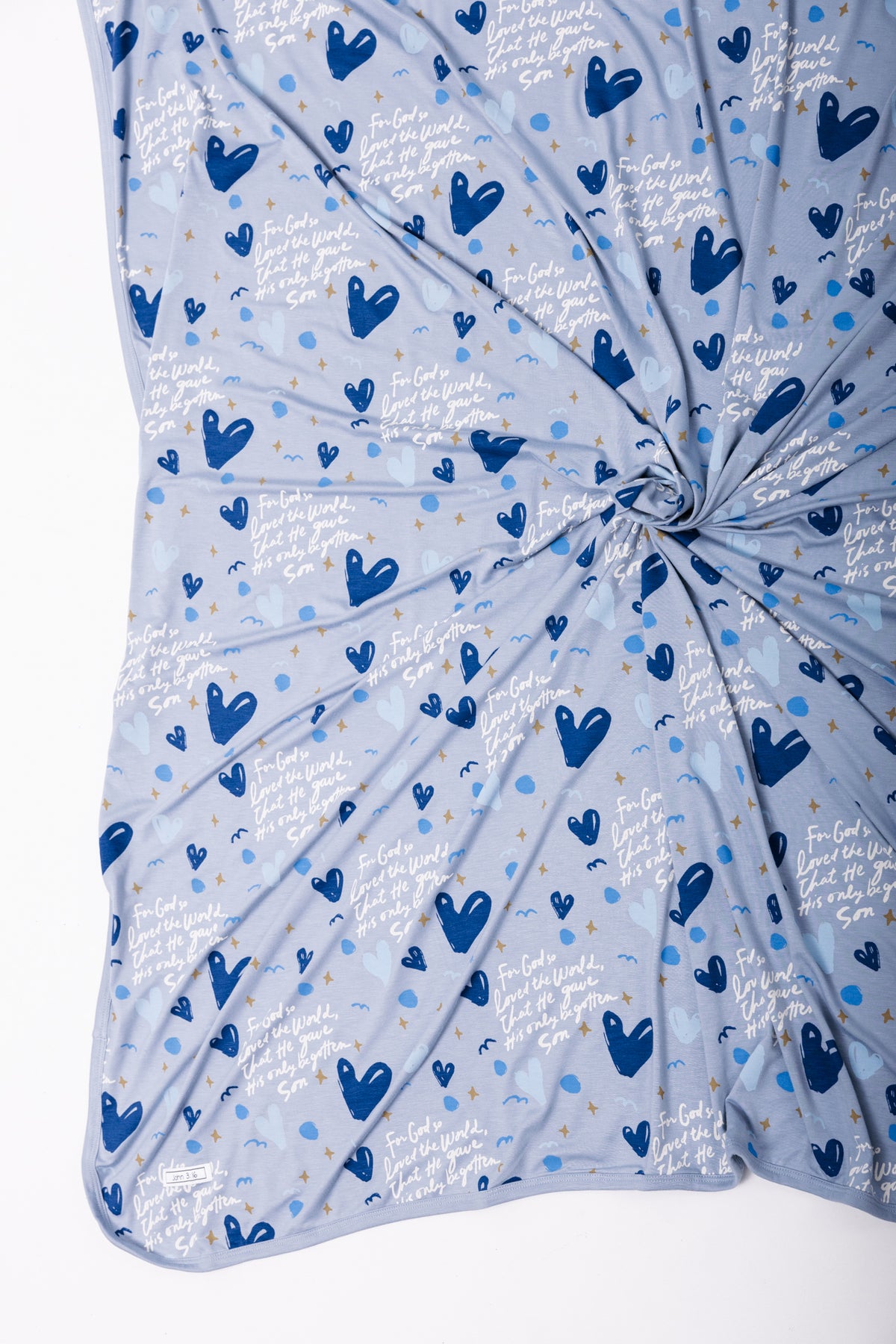 John 3:16 Blue Swaddle Bamboo
