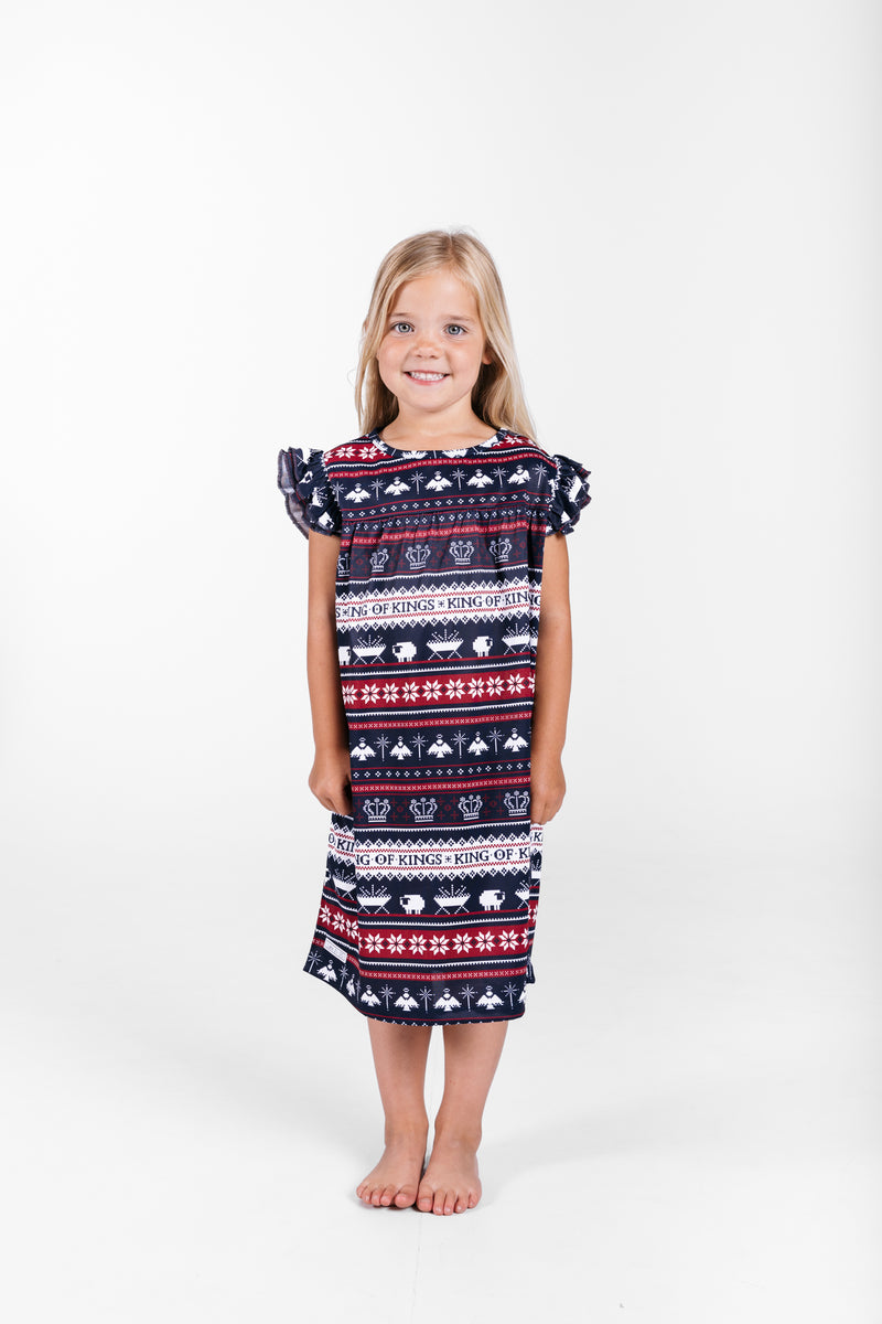 King of Kings Midnight Blue PJ Girls Nightgown Polyester