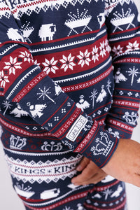 King of Kings Midnight Blue PJ Long Sleeve Set Cotton