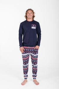 King of Kings Midnight Blue Mens PJ Set Cotton