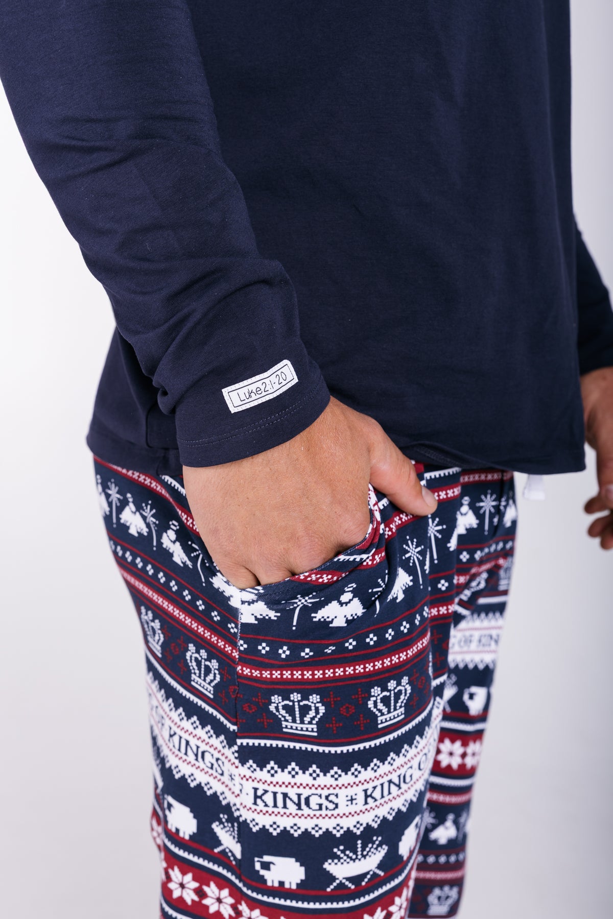 King of Kings Midnight Blue Mens PJ Set Cotton