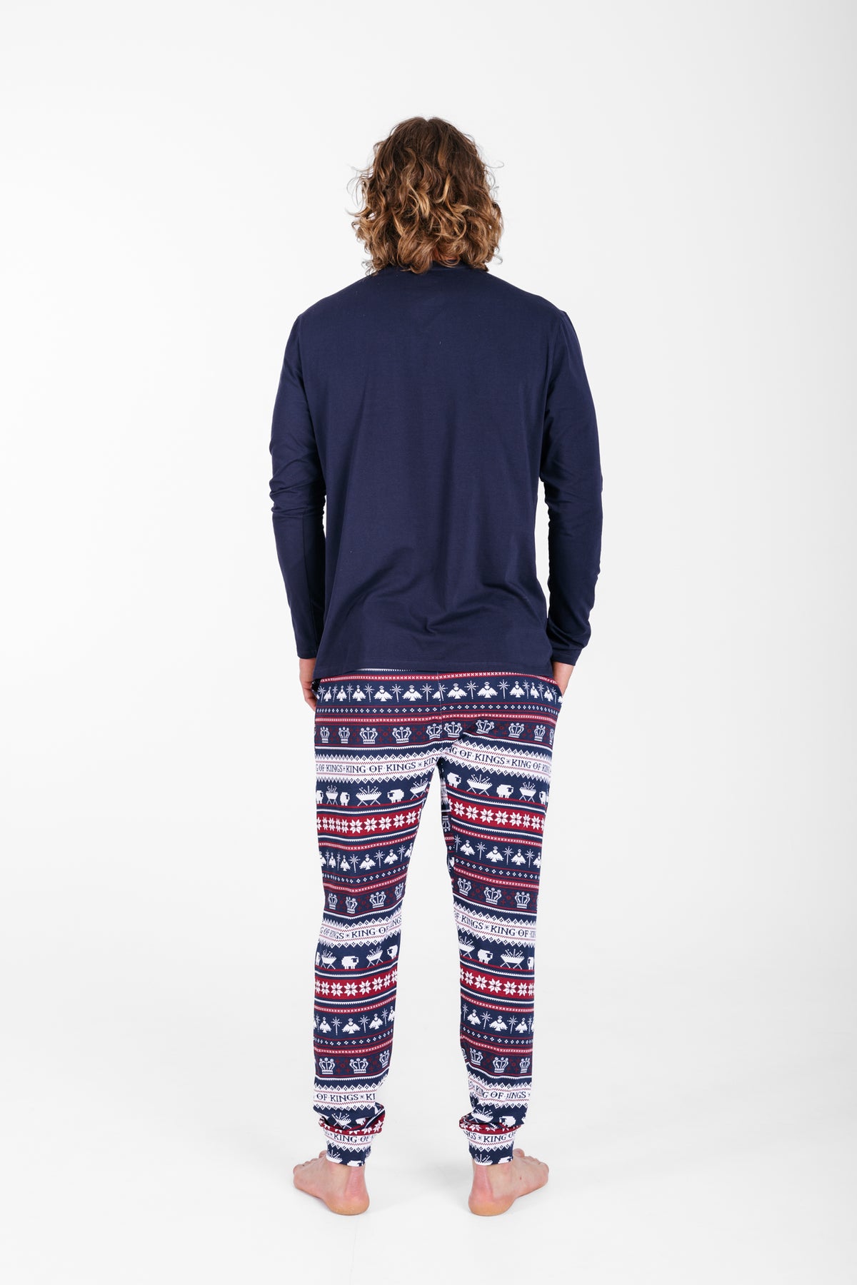 King of Kings Midnight Blue Mens PJ Set Cotton