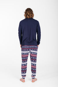 King of Kings Midnight Blue Mens PJ Set Cotton