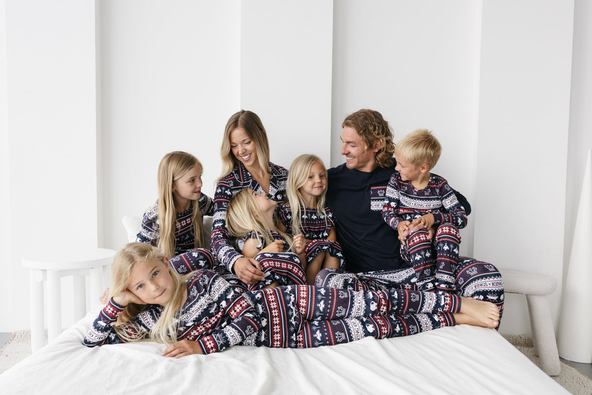 King of Kings Midnight Blue Womens PJ Notch Collar Set Cotton