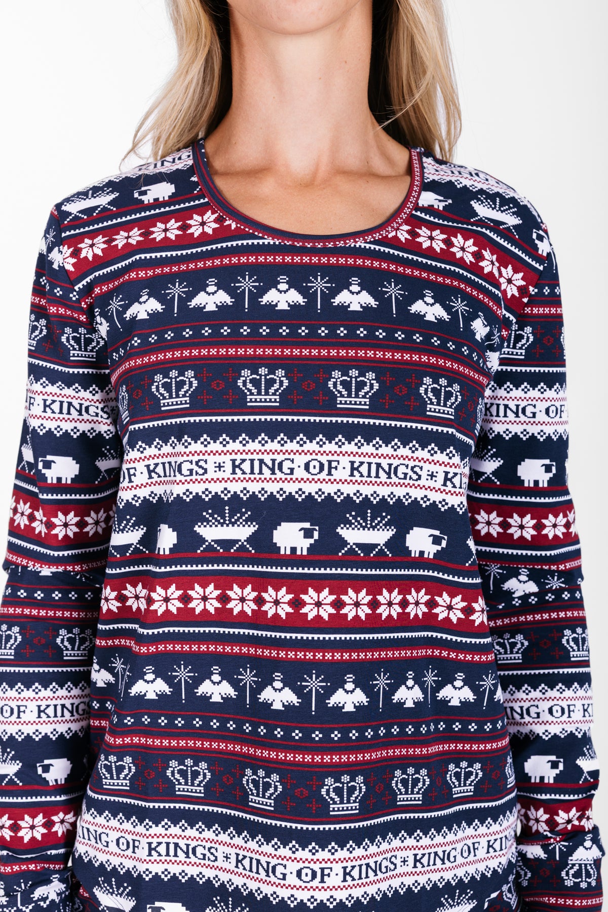 King of Kings Midnight Blue Womens Jogger PJ Set Cotton