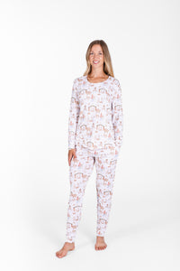 The First Noel Womens Jogger PJ Set Bamboo