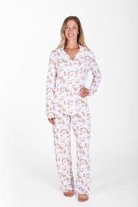 The First Noel Womens Notch Collar PJ Set Bamboo