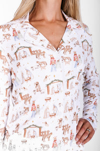 The First Noel Womens Notch Collar PJ Set Bamboo