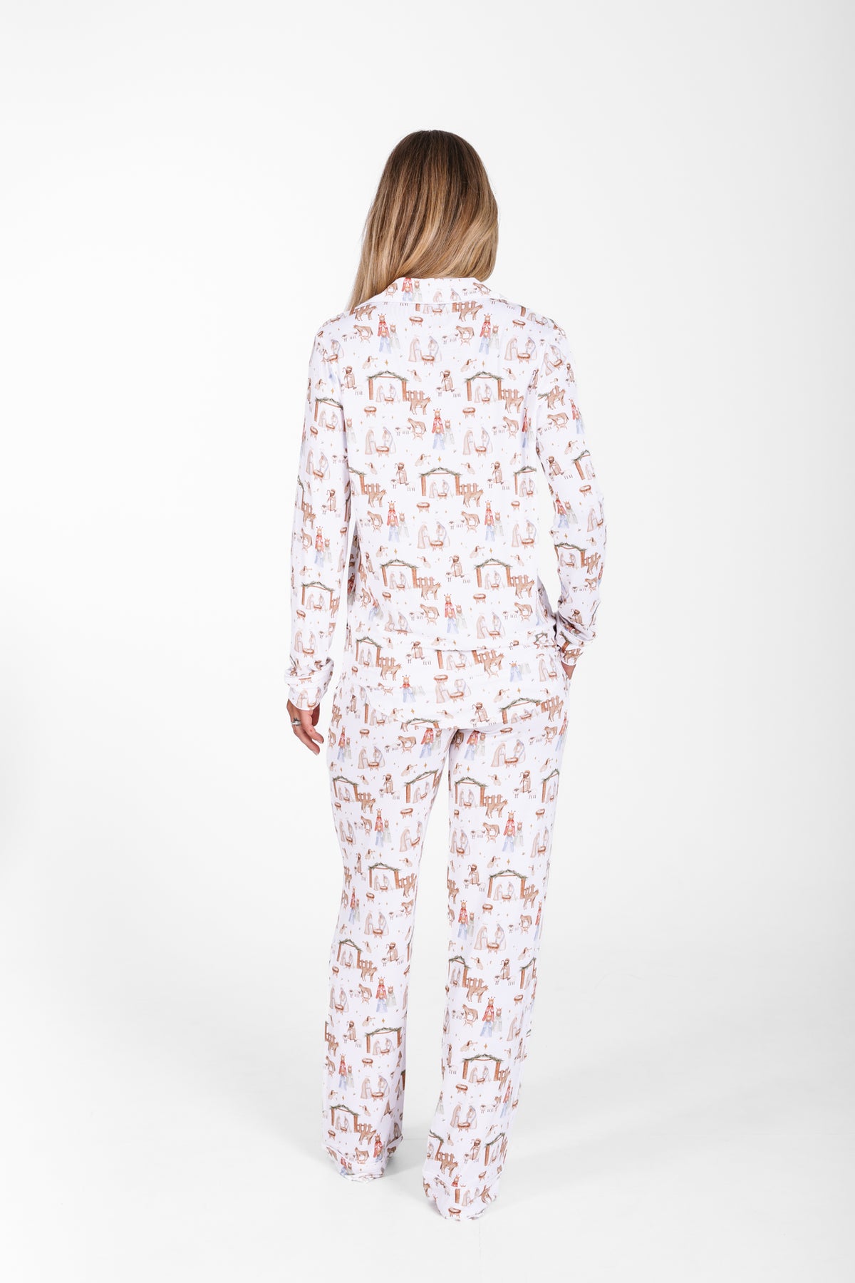 The First Noel Womens Notch Collar PJ Set Bamboo