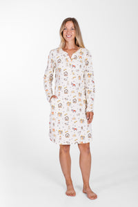 Away in a Manger Womens PJ Nightgown Cotton