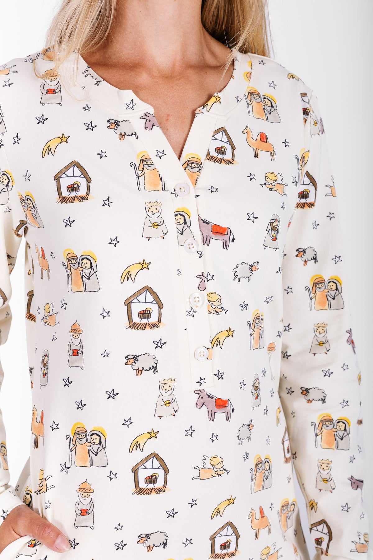 Away in a Manger Womens PJ Nightgown Cotton