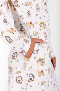Away in a Manger Womens PJ Nightgown Cotton