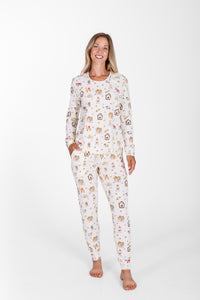Away in a Manger Womens Jogger PJ Set Cotton