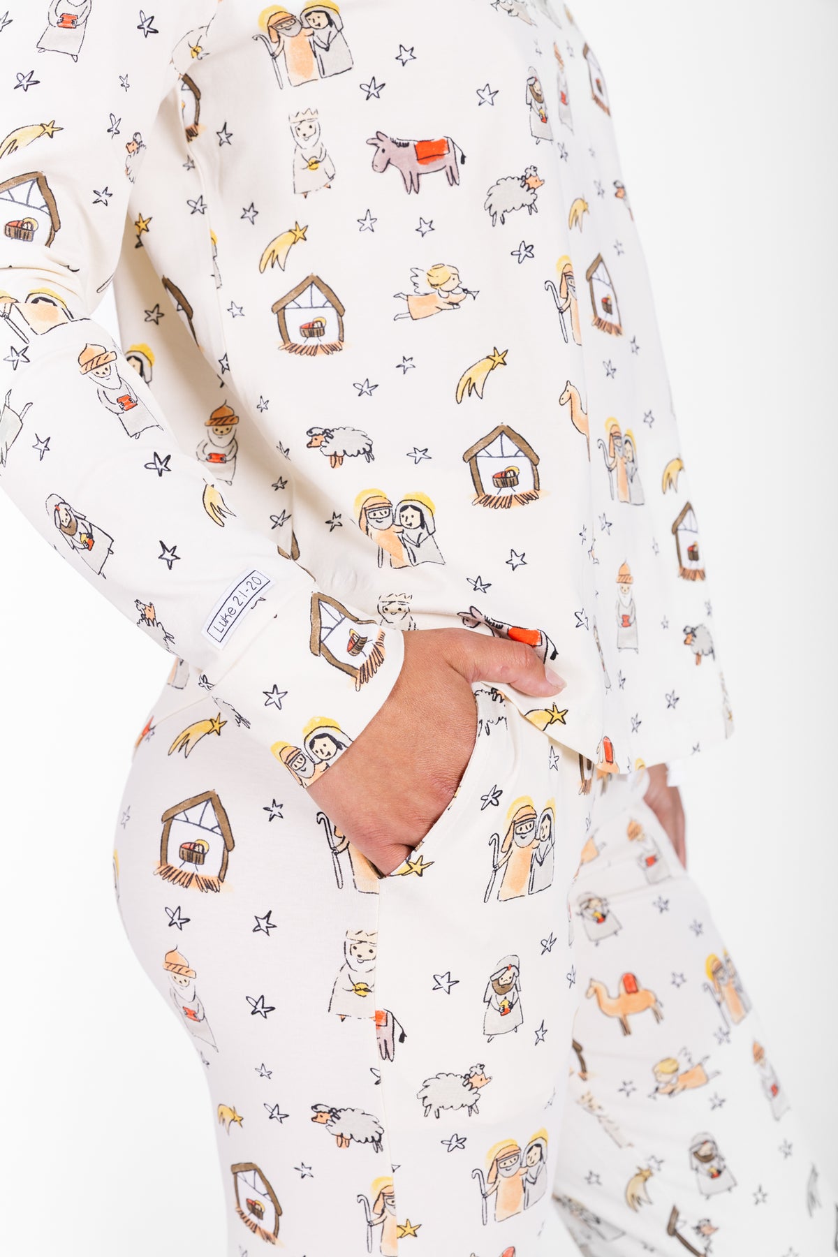 Away in a Manger Womens Jogger PJ Set Cotton