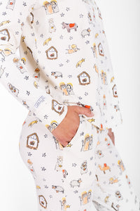 Away in a Manger Womens Jogger PJ Set Cotton