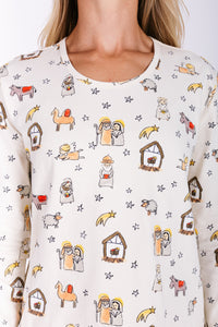 Away in a Manger Womens Jogger PJ Set Cotton