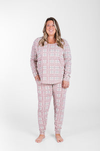 Prophecy Plaid Womens Jogger PJ Set Cotton