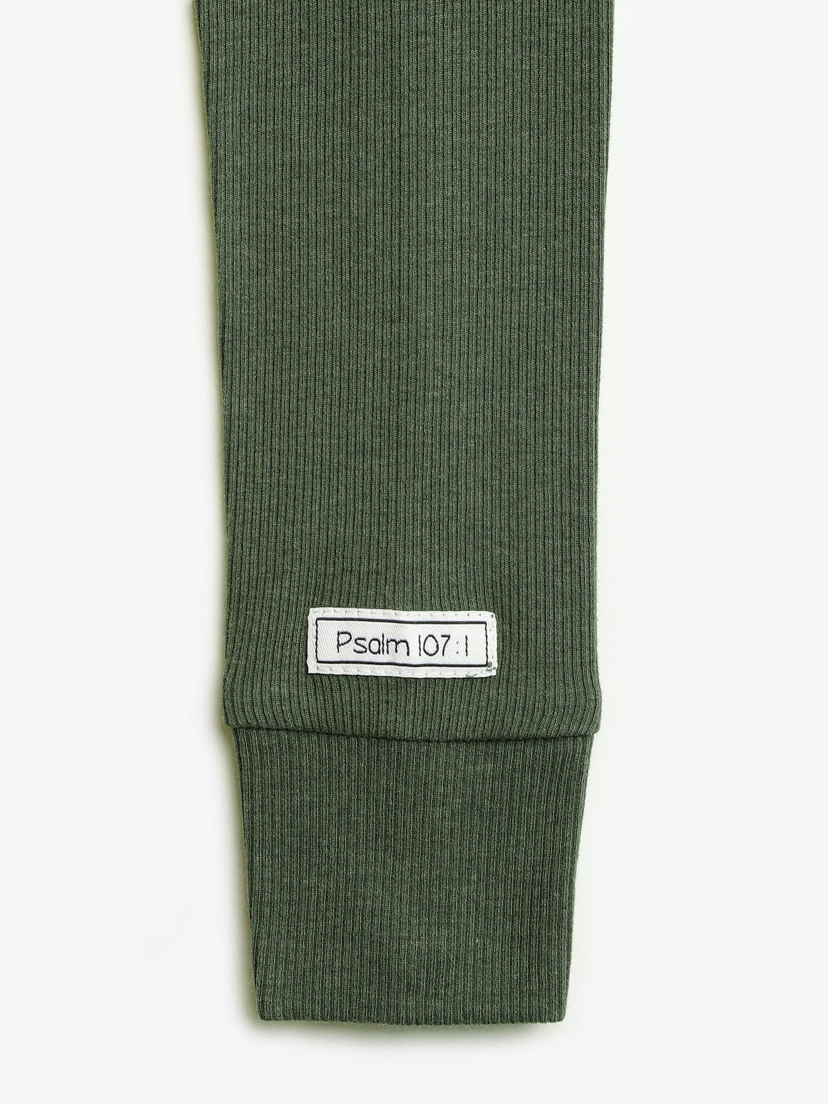 Solid Olive PJ Long Sleeve Set Ribbed Cotton-Bamboo Blend