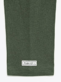 Solid Olive Womens Nightgown PJ Ribbed Cotton-Bamboo Blend