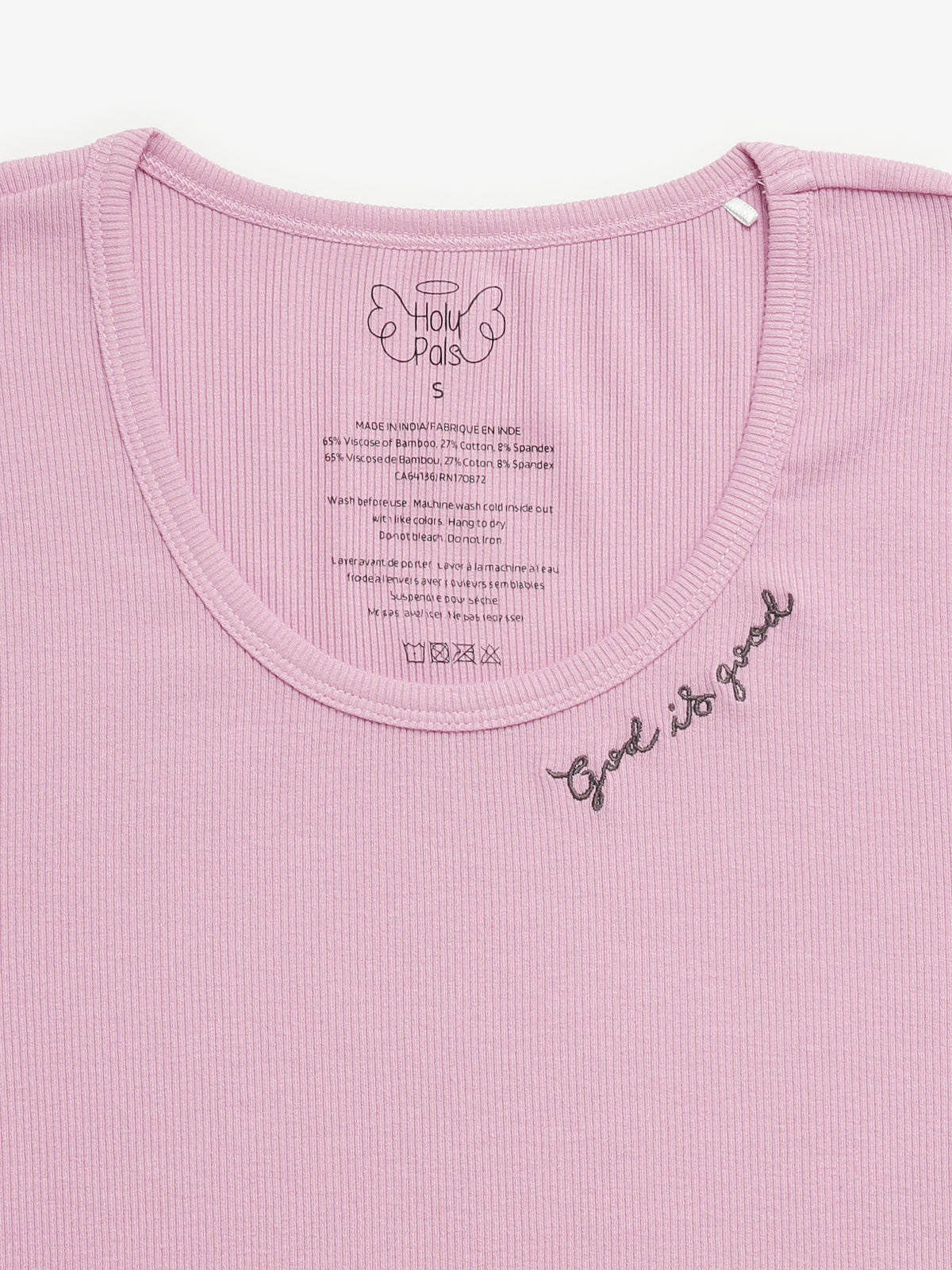 Solid Mauve Womens PJ Jogger Set Ribbed Cotton-Bamboo Blend