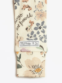 All Things Are Possible Footed Onesie PJ Ribbed Cotton-Bamboo Blend