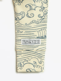 Walking on Water PJ Footed Onesie Ribbed Cotton-Bamboo Blend