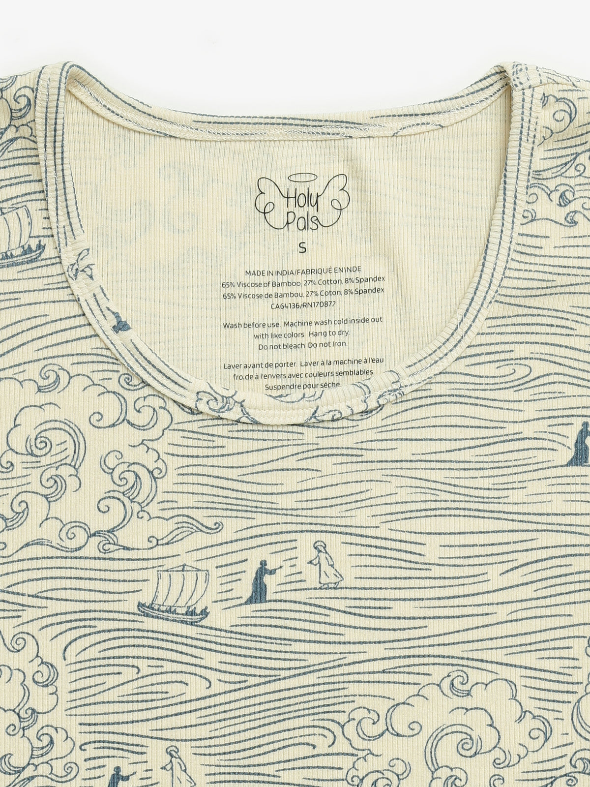 Walking on Water Womens PJ Jogger Set Ribbed Cotton-Bamboo Blend