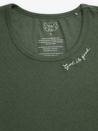 Solid Olive Womens PJ Jogger Set Ribbed Cotton-Bamboo Blend