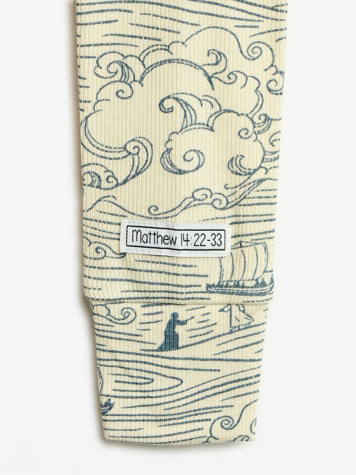 Walking on Water PJ Long Sleeve Set Ribbed Cotton-Bamboo Blend