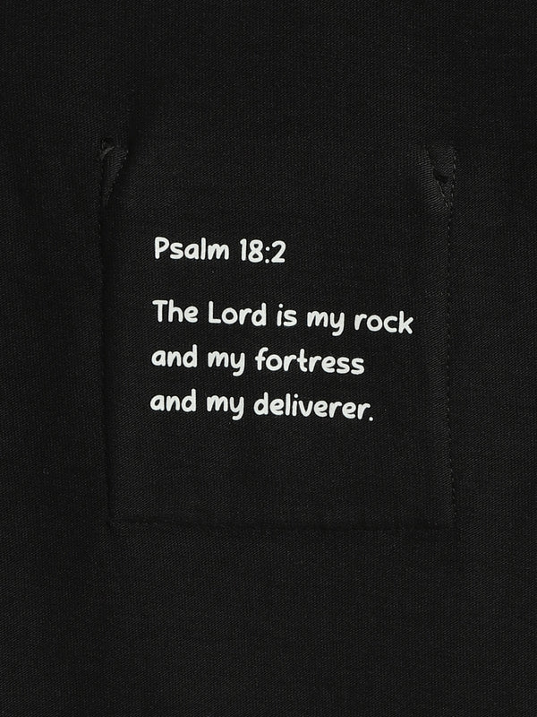 Black Prayer Pocket Long Sleeve Shirt Cotton