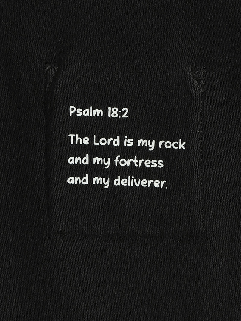 Black Prayer Pocket Long Sleeve Shirt Cotton