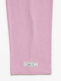 Solid Mauve Womens Nightgown PJ Ribbed Cotton-Bamboo Blend