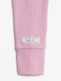 Solid Mauve PJ Footed Onesie Ribbed Cotton-Bamboo Blend
