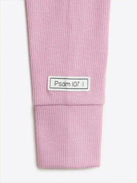 Solid Mauve PJ Footless Onesie Ribbed Cotton-Bamboo Blend