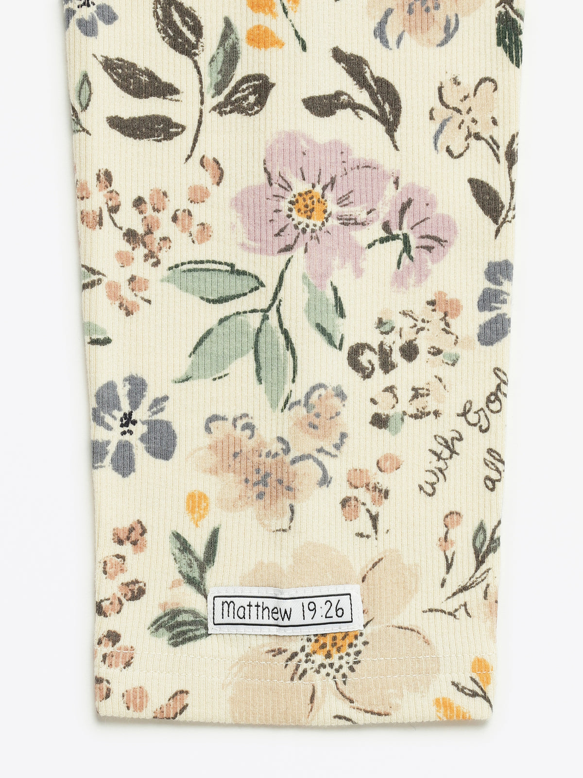 All Things Are Possible Womens PJ Jogger Set Ribbed Cotton-Bamboo Blend