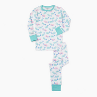 Jonah Teal PJ Long Sleeve Set Cotton