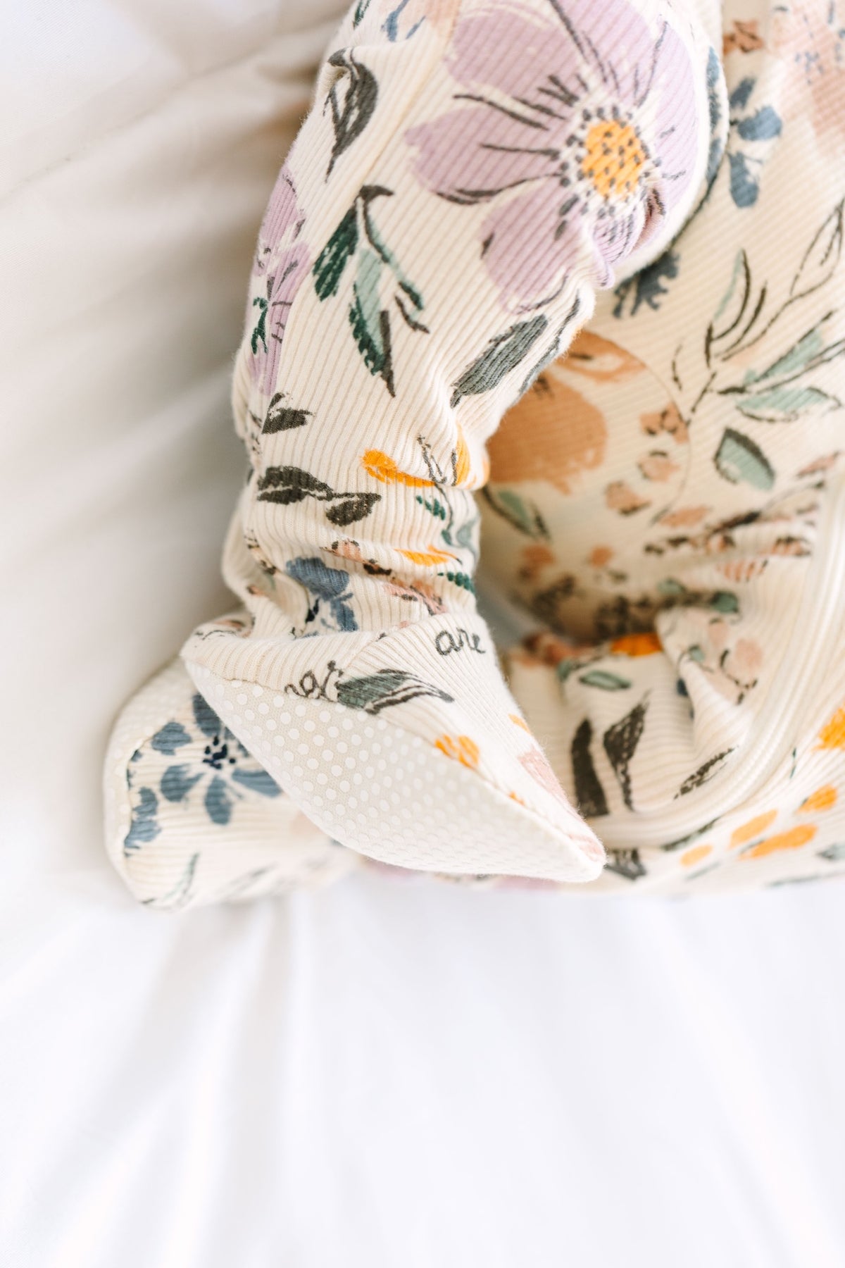 All Things Are Possible Footed Onesie PJ Ribbed Cotton-Bamboo Blend