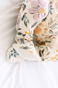 All Things Are Possible Footed Onesie PJ Ribbed Cotton-Bamboo Blend