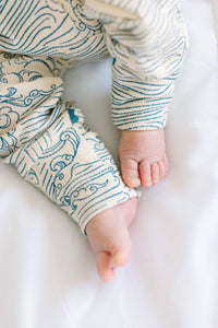 Walking on Water PJ Footless Onesie Ribbed Cotton-Bamboo Blend