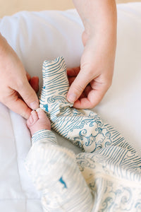 Walking on Water PJ Footless Onesie Ribbed Cotton-Bamboo Blend