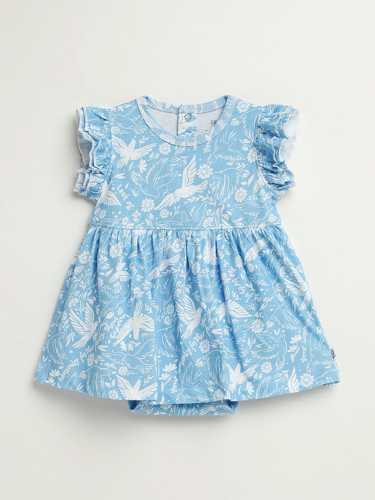 Birds of the Air Short Sleeve Twirl Dress Bodysuit Cotton
