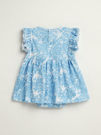 Birds of the Air Short Sleeve Twirl Dress Bodysuit Cotton