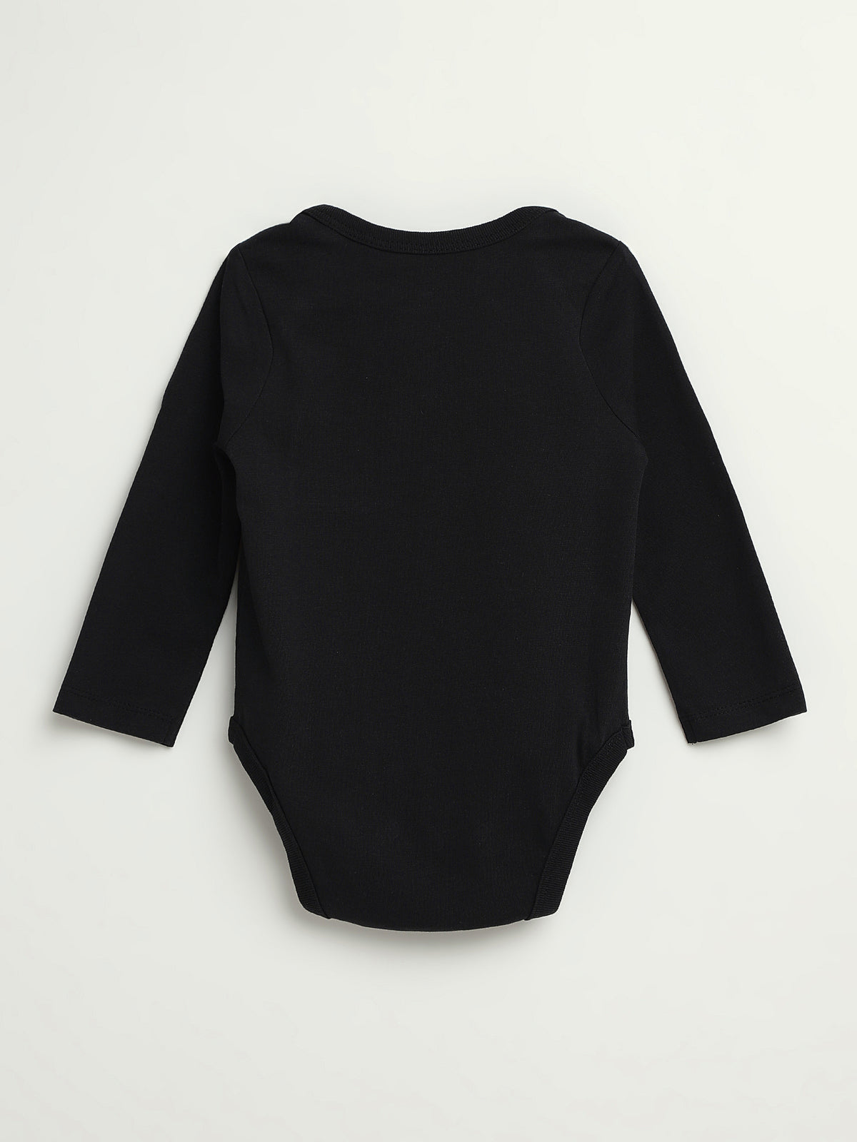 Black Prayer Pocket Long Sleeve Bodysuit Cotton
