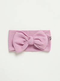 Solid Mauve Headband Ribbed Cotton-Bamboo Blend