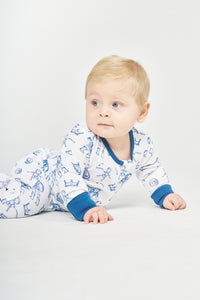 David & Goliath Blue PJ Footed Onesie Cotton